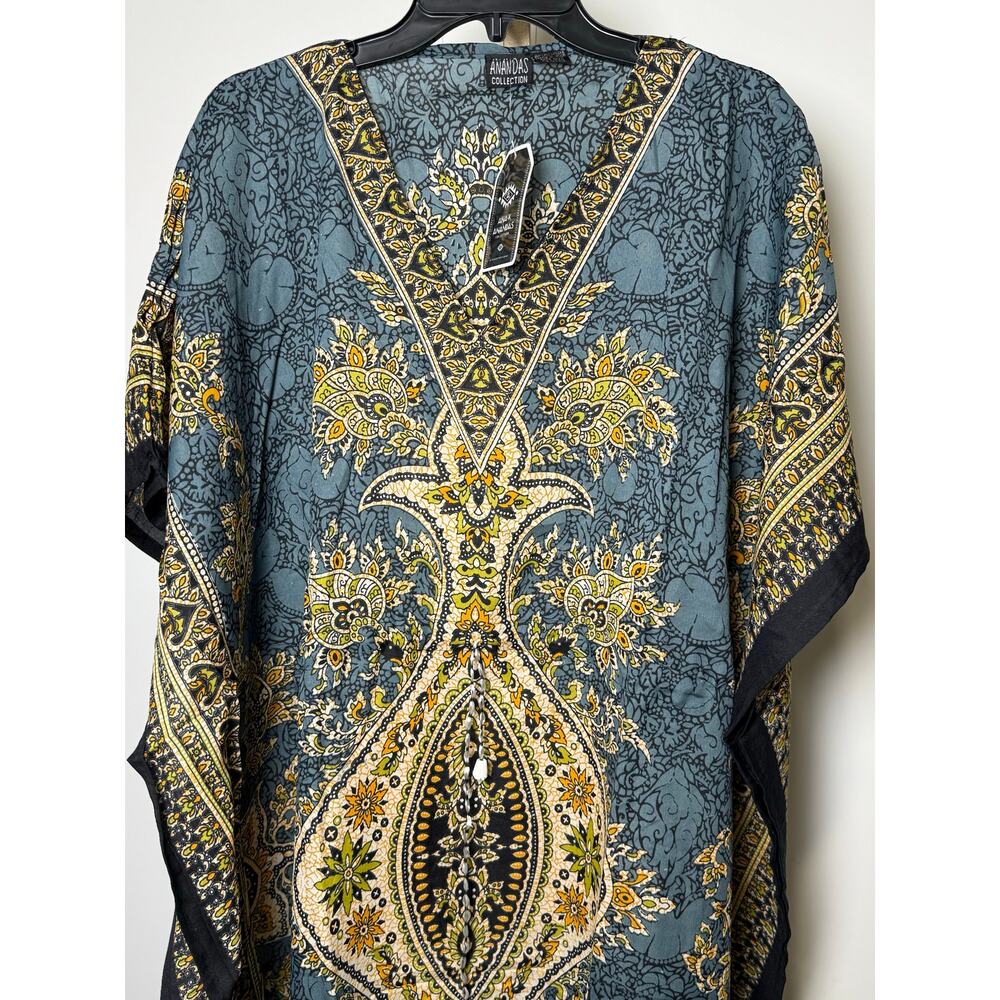 Women's Kaftan Print Kimono Stylish Loungewear, Beach Cover-Up - Picture 2 of 4